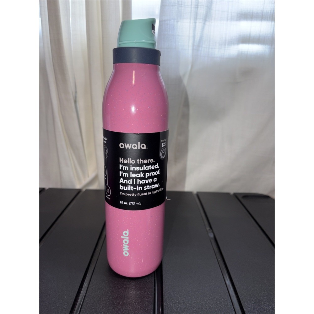 Owala 24oz FreeSip TWIST Stainless Steel - Bubblegum Burst READ DESCRIPTION